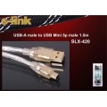 S-link SLX-420 1.5m USB AM/MICRO5P Kablosu